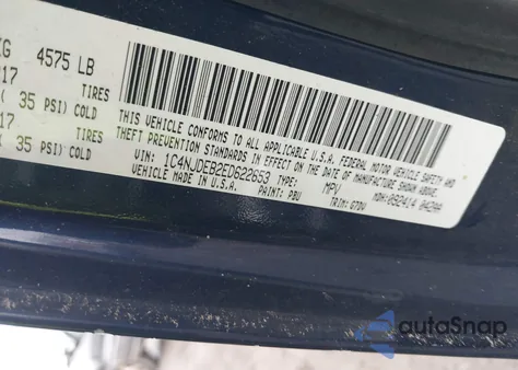 2014 Jeep Compass Latitude z USA, uszkodzony, nr VIN 1C4NJDEB2ED622653